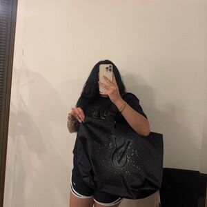 Vs black silver rhinestone